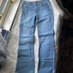 Cowgirl Light Wash Straight Leg Blue Jeans Y2K Grunge
